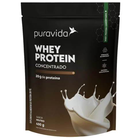 Whey Protein 20g Concentrado 450g Pura Vida