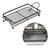Bandeja Retangular Preta Dourada Metal Luxo Decorativa Cor Preto - loja online