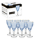 Jogo De 6 Taças 275ml Borda Dourada Dominic Azul Hauskraft Cor Azul Com Transparente E Borda Dourada na internet