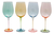 Jogo 4 Tacas Para Vinho Burano Em Vidro 550ml Colorido