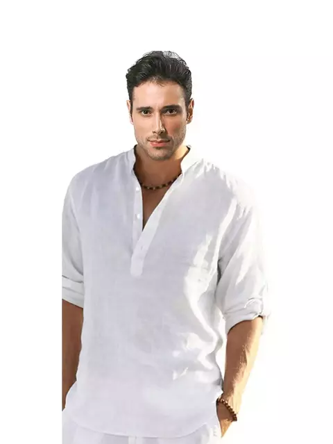 Camisa Masculina Linho & Algodão praia - comprar online