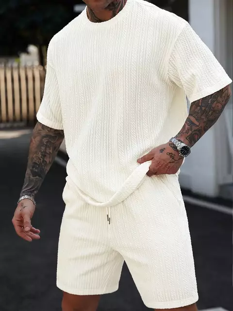 Conjunto Soleil Tropic – Camisa de Manga Curta e Shorts Masculino Casual de Verão - comprar online