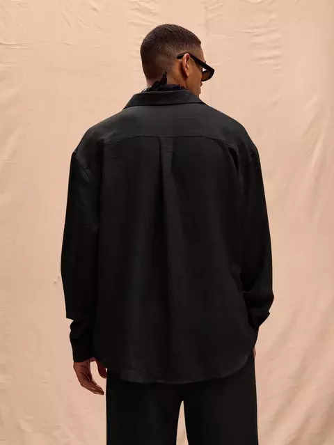 Musero Camisa de Linho Oversized para Primavera, Verão