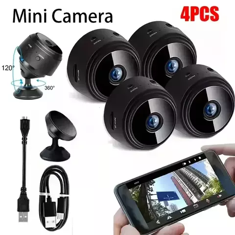 1/4 pces mini câmera sem fio wifi câmera escondida detecção de movimento e s