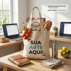 Ecobag Personalizada com Foto ou Frase ou Logo - Frei Canecas Personalizadas