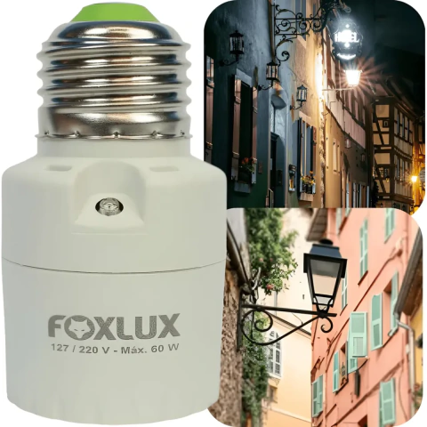 BOCAL COM FOTOCELULA BIVOLT AUTOMATICO E-27 FOXLUX