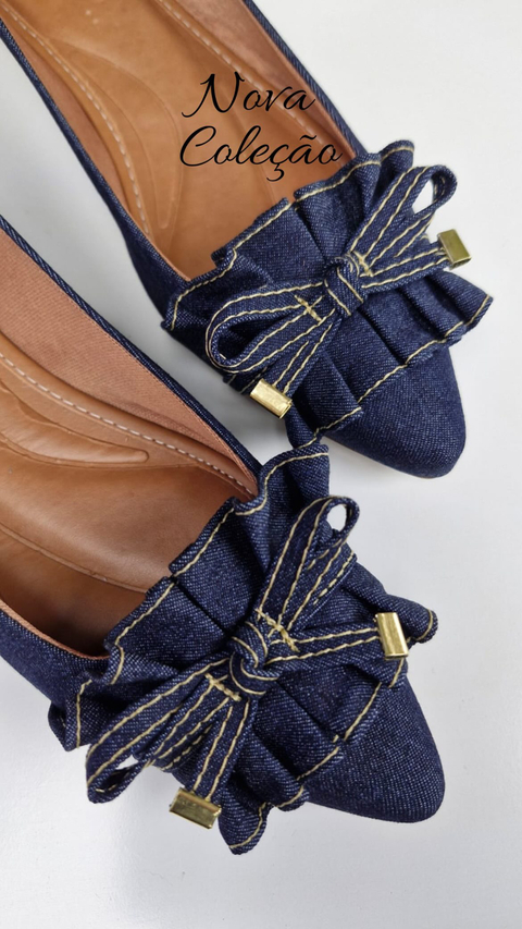Sapatilha Jeans com Laço - comprar online