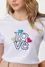 T-SHIRT LOVE BORDADO - COR BRANCO - comprar online