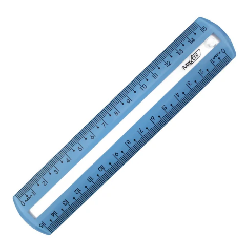 Régua 15cm Guia de Leitura Azul - Maxcril