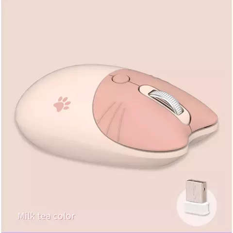 Mouse Sem Fio Pata De Gato Rosa Super Fofo, Computador Silencioso Para Laptop