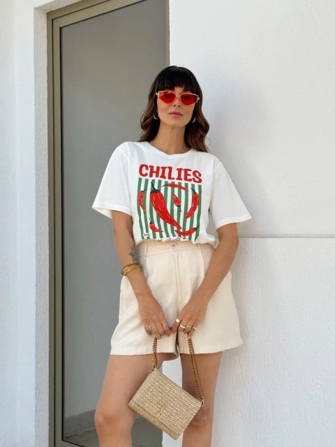 T-SHIRT ESTONADA CHILLI OFF WHITE - comprar online