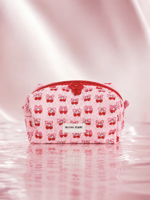Cherry Bow Beauty Bag