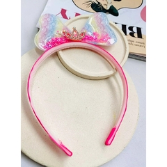 Tiara Infantil Princesa com Coroa e Laço Delicada Colorida na internet