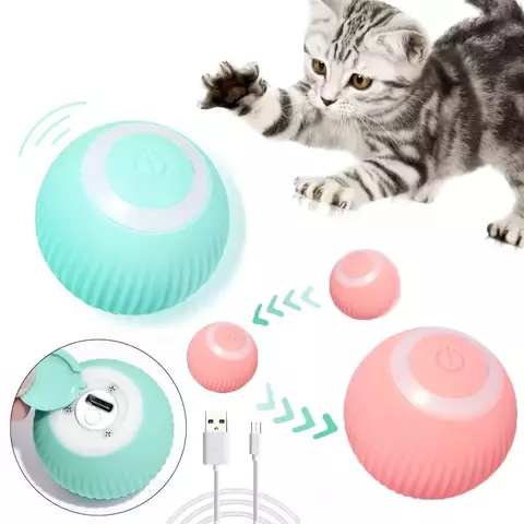 Bola Automática com Luz e Movimento para Entretenimento de Pets