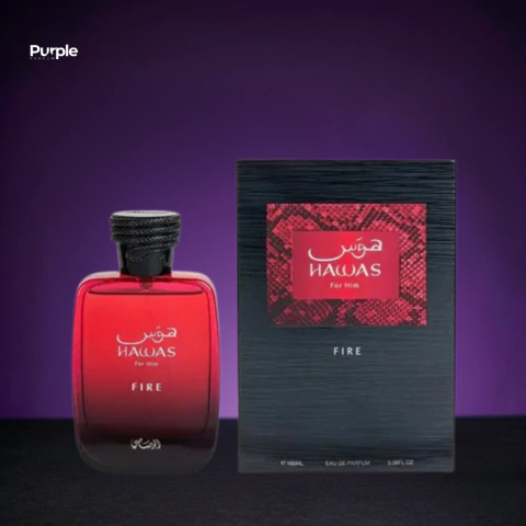 Perfume Hawas For Him Fire Rasasi Eau de Parfum 100ml Original Lacrado Masculino Árabe