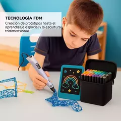 "MegaPack" Creativo 3D INCLUYE: Lapiz 3D con pantalla led + 10mts de filamento + Pizarra 3D + De regalo valija de fibrones doble punta - tienda online