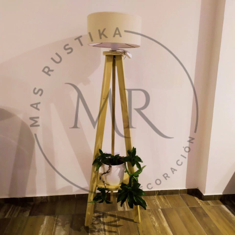 Lampara de pie Nordica con porta maceta - Mas Rustika