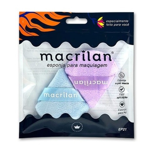 Dupla de Esponjas para maquiagem - EP21 Macrilan - Fácil aplicação e super macia