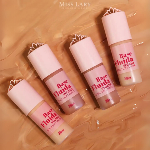 Base Fluída Vegana Efeito Soft Matte Miss Lary 20ml NOVIDADE