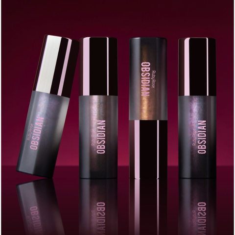 Lip Gloss Brilho Labial Com Glitter Glossy Lips OBSIDIAN BY RUBY ROSE - 4 cores