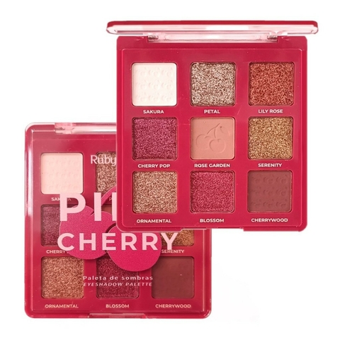 Paleta de Sombras (Eyeshadow Palette) Pink Cherry - Ruby Rose 9 Cores Lindas HB-E22 - LINHA ROSA02