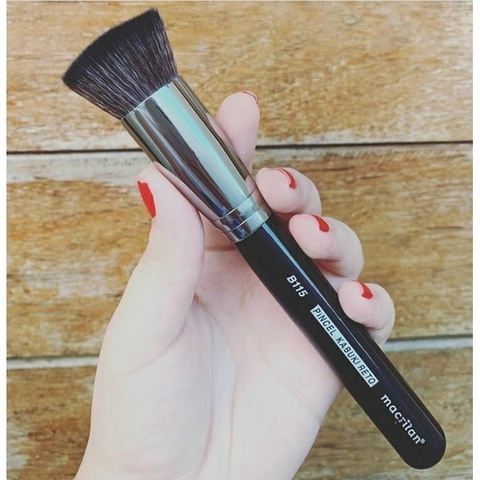 Pincel B115 Profissional Kabuki Reto Macrilan - Linha B Preto