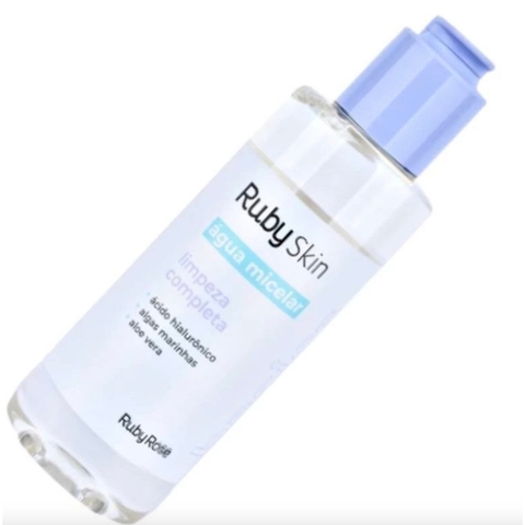 ÁGUA MICELAR COM ÁCIDO HIALURÔNICO LIMPEZA COMPLETA RUBY SKIN 150ML HB-303 RUBY ROSE