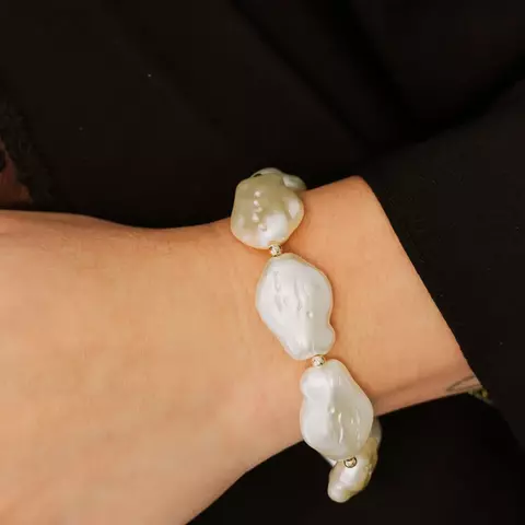 PULSEIRA PEROLAS DOURADO