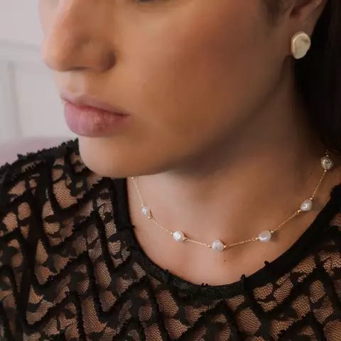 Colar Pérolas Choker Banhado a Ouro 18k