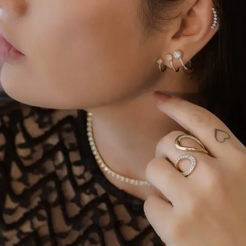 Brinco Ear Cuff Ponto De Luz em Ródio