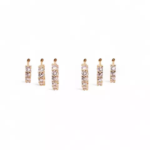 Brinco Trio Argola Brillare - Banhado a Ouro 18k