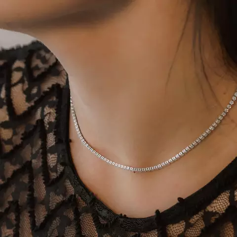 Gargantilha Riviera Redonda com banho em Ródio