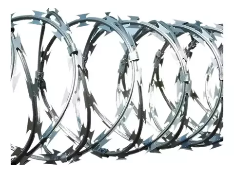 Alambre Concertina Doble Galvanizada De 30 Cm X 7 Mts