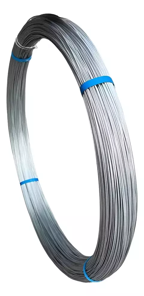 Alambre Galvanizado Liso Psa 16/14, Rollo X 1000 Mts Plateado