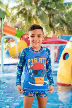 Conjunto Praia Masculino Blusa Proteção + Sunga 2 Peças Little Pirate - comprar online