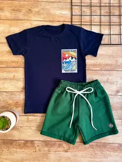 Conjunto Básico Moletom Hawaii Azul Marinho - comprar online