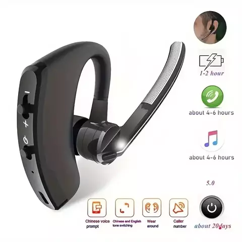 Fone de Ouvido Bluetooth V9 – Estéreo, Sem Fio e Ideal para Esporte ou Negócios