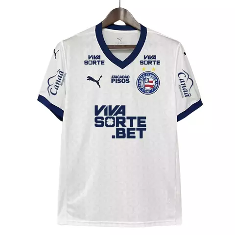 Camisa Bahia I 2025/26 -Branco Masculina Torcedor - Todos os patrocínios