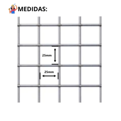 Rolo Tela Aço 25mm Soldada Para Animais Jardim Pet 1m x 10 metros