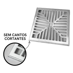 Imagem do Ralo 20x20 Alumínio Concova no Aro com Tela Sem Cantos Cortantes
