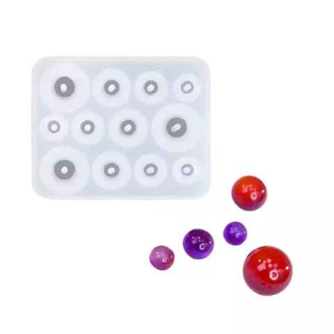 Molde Silicona Esferas con Agujero