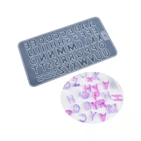 MOLDE SILICONA LETRAS ABECEDARIO DOBLE - TRANSPARENTE