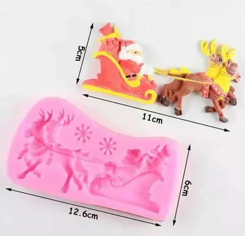 Molde Silicona Papa Noel y el Trineo