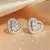Loving Coração Zirconia Stud Brincos Para Mulheres, Cor Prata - comprar online