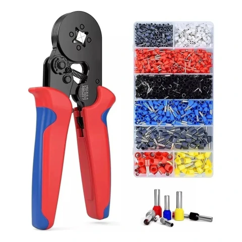 Kit De Alicate Crimpador 1200 Terminales Cableado Eléctrico