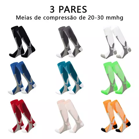 Meias de compressão de alta elasticidade, Meias de compressão de 20-30 mmhg, Var