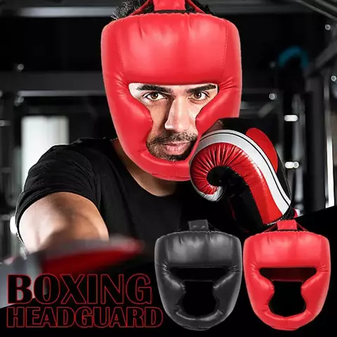Capacete de boxe pu totalmente coberto, equipamento muay thai para crianças e ad