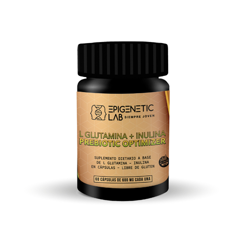 GLUTAMINA + INULINA PREBIOTIC OPTIMIZER X 60 CAPSULAS DE 600 MG SIN TACC