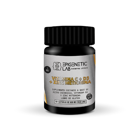 VITAMINA C+VITAMINA D3+ZINC METIONINA x 60 CAPSULAS DE 600 MG SIN TACC