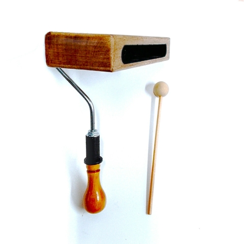 Caja Woodblock Madera Maciza Con Mango Ergonómico Anti Torsión